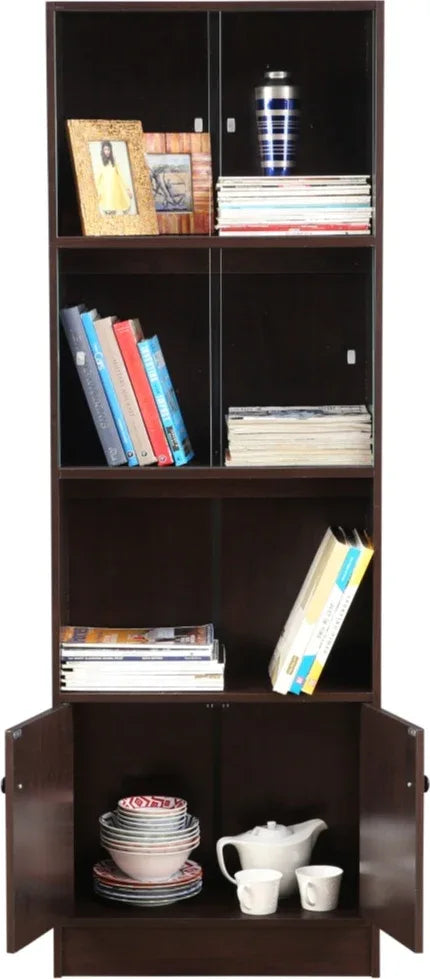 Lara Engineered Wood Medium Book Shelf in Wenge Colour - HomeTown