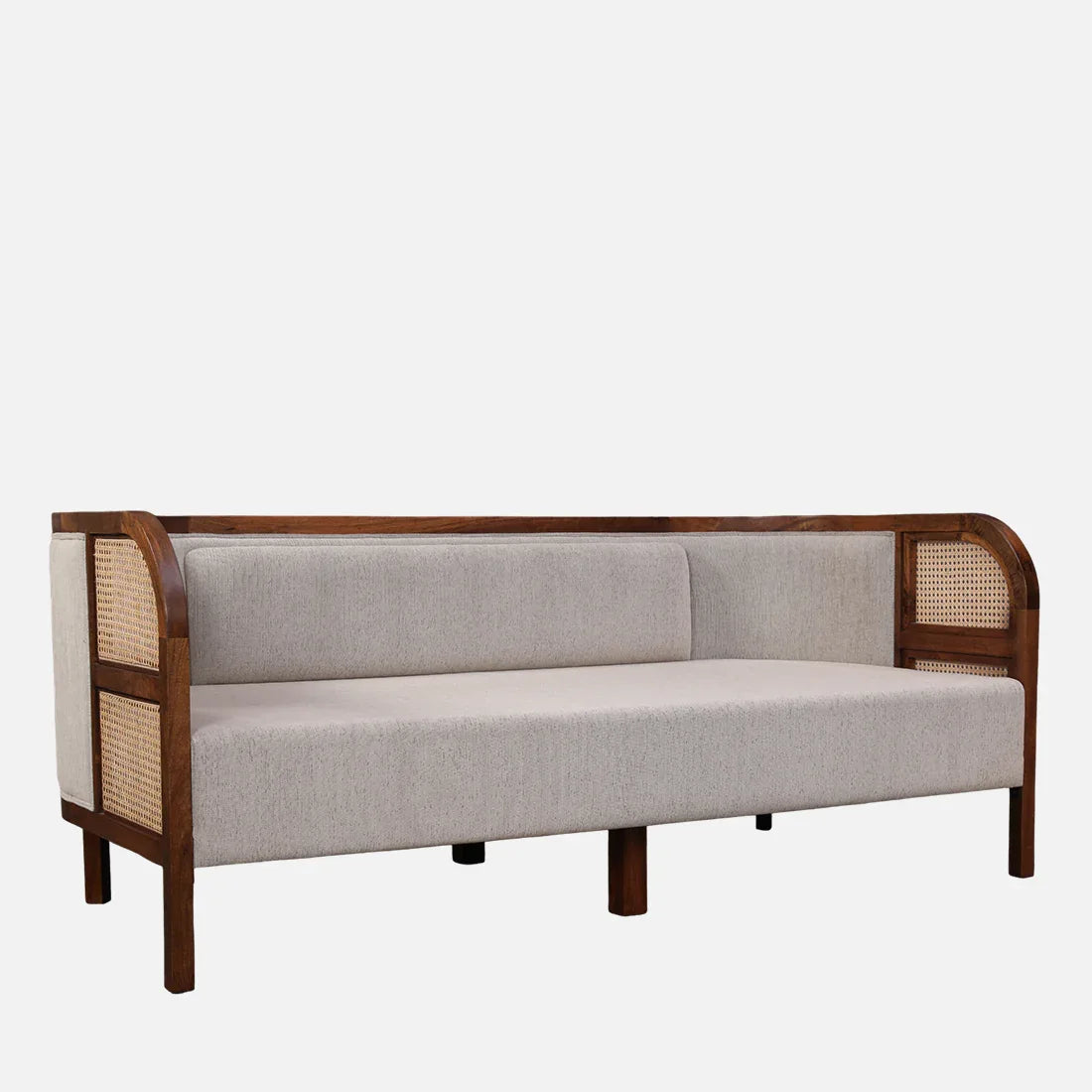 Siam Solidwood Three Seater Sofa in Beige Colour - HomeTown