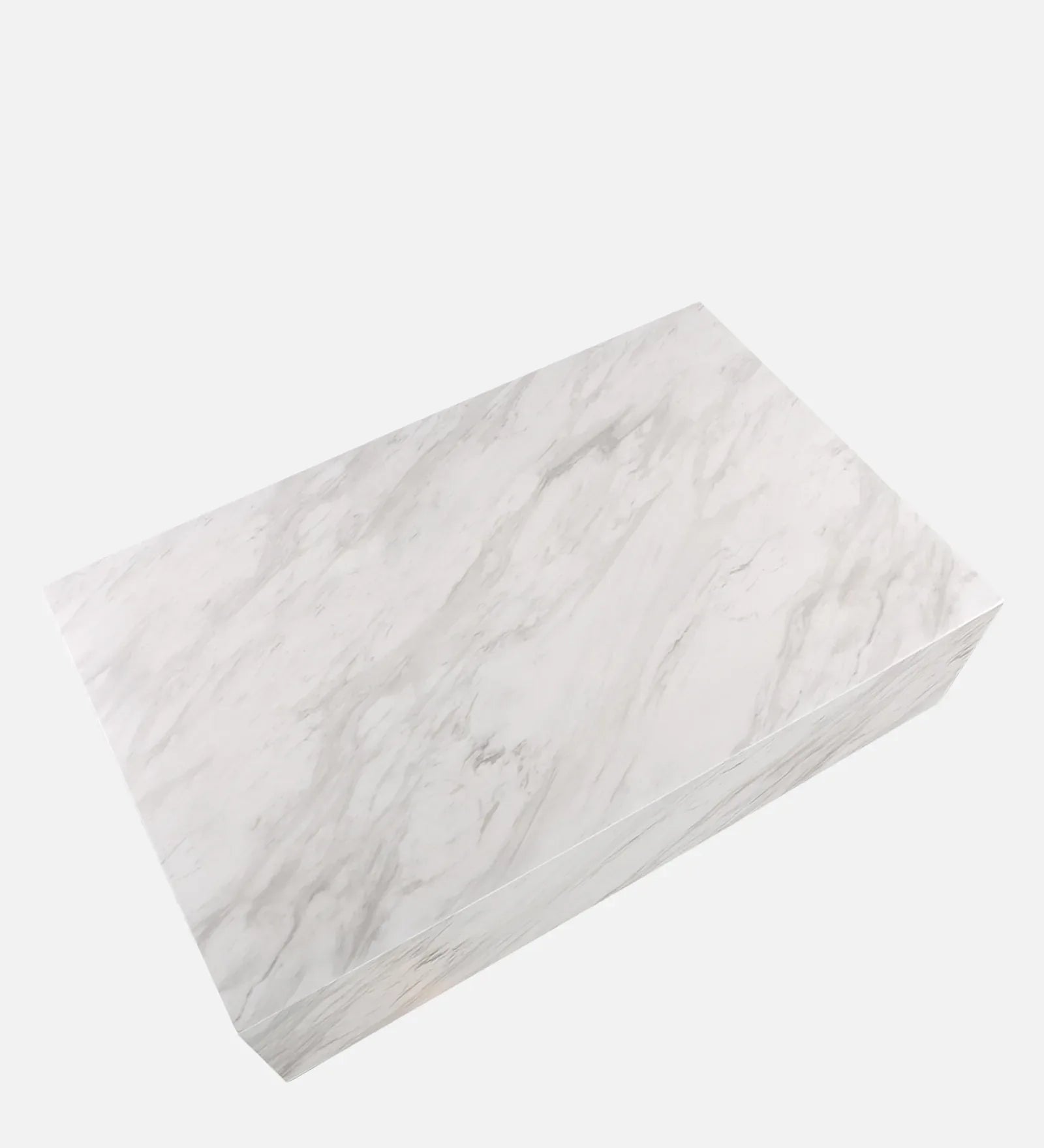 Garnet Marble Finish Center Table in White Colour - HomeTown