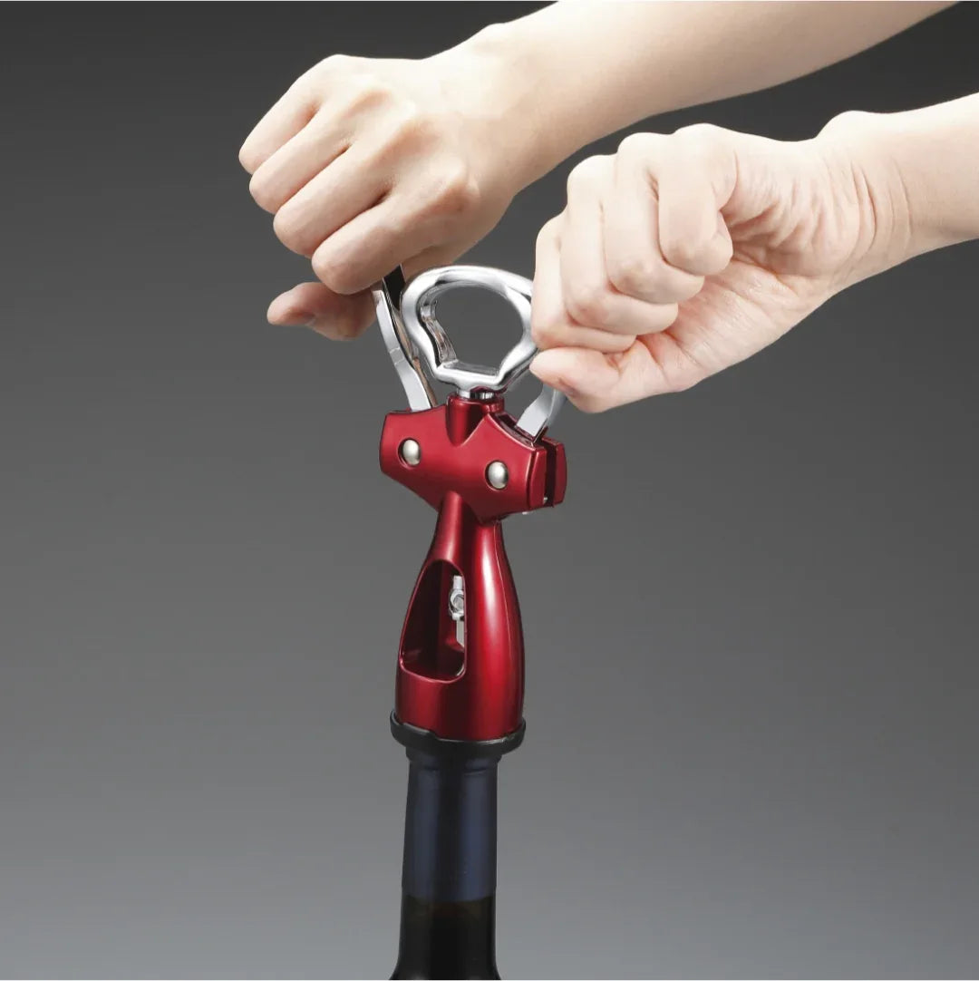 Wine Cork Screw (Wing) Stainless steel Wine Cork Screw in Red Colour - HomeTown