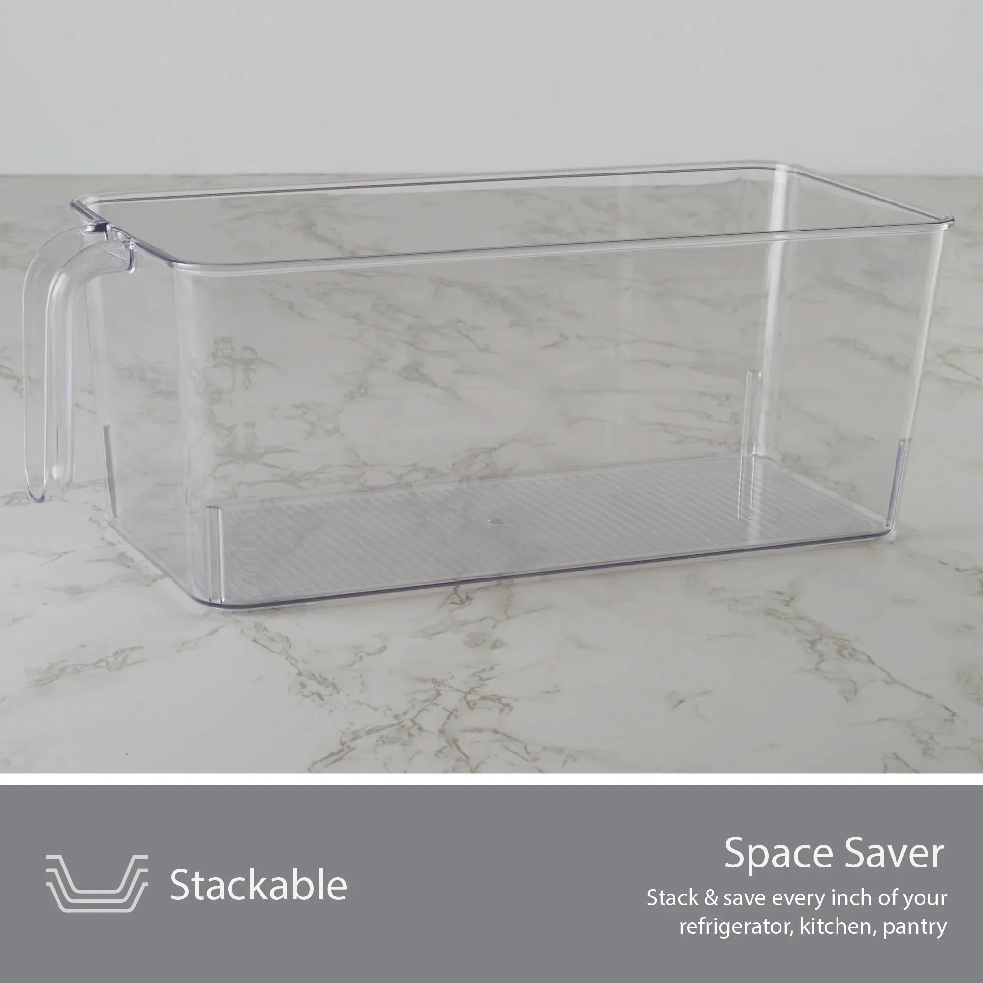 Robusto PET BPA Free Large Fridge Organizer with Front Handle in Transparent Colour - HomeTown