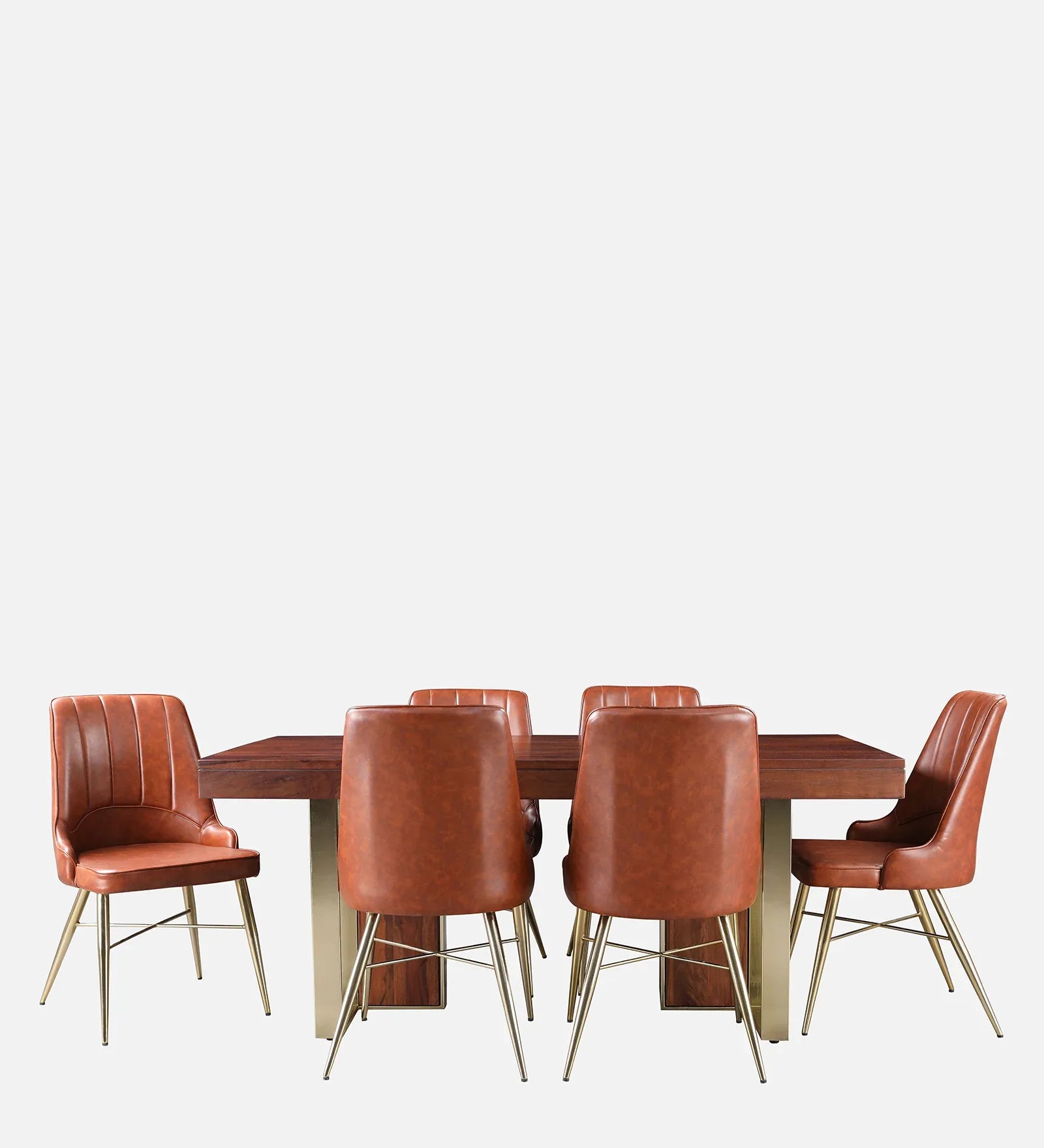 Marvis Sheesham Wood(Rosewood) Six Seater Dining Set in Walnut Colour - HomeTown