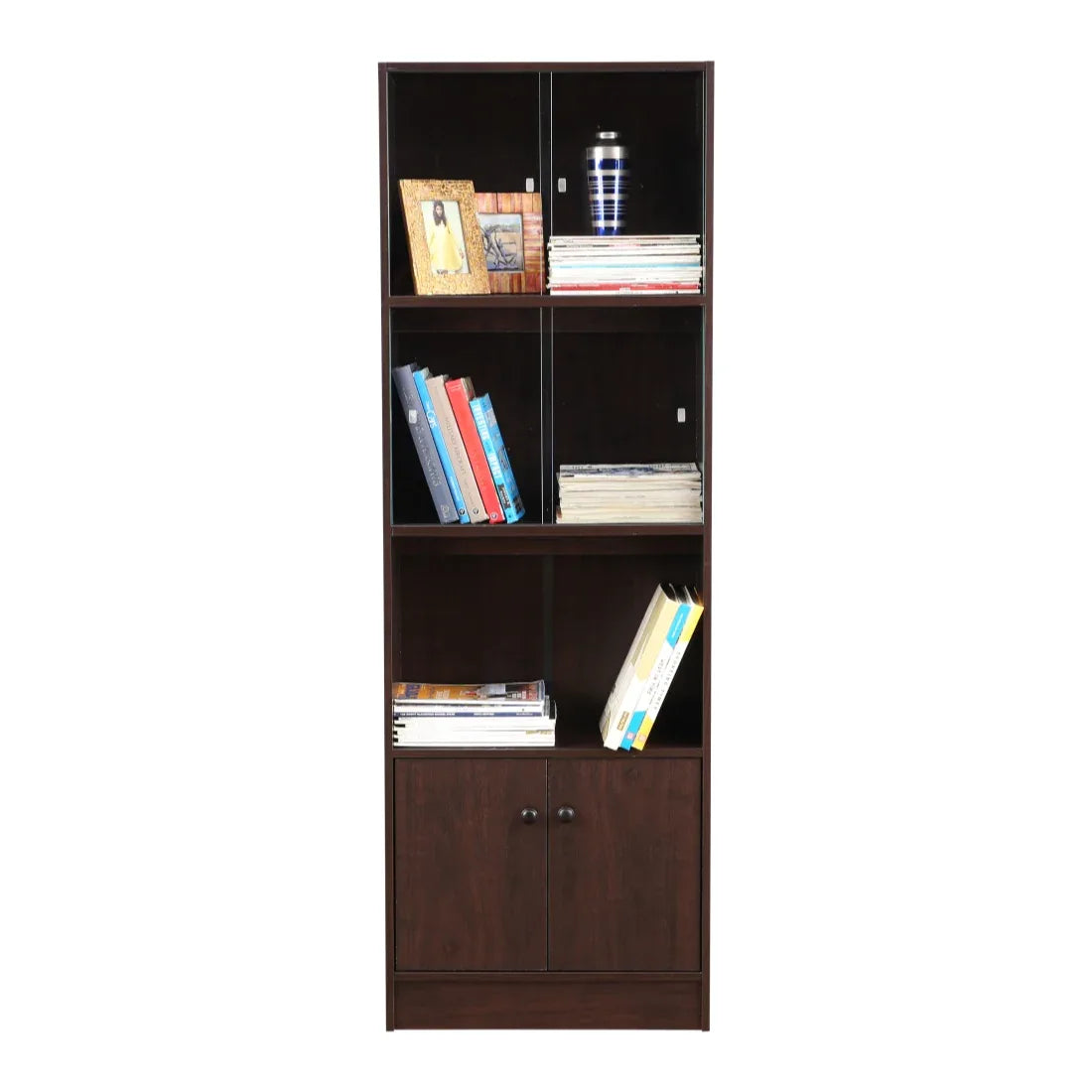 Crony Engineered Wood Medium Book Shelf in Wenge Colour - HomeTown