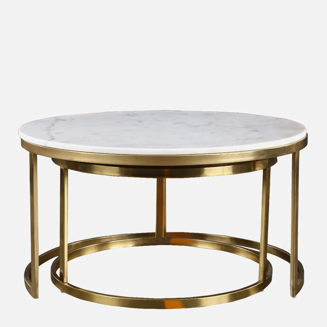 Castile Marble Center Table in White & Gold Colour - HomeTown