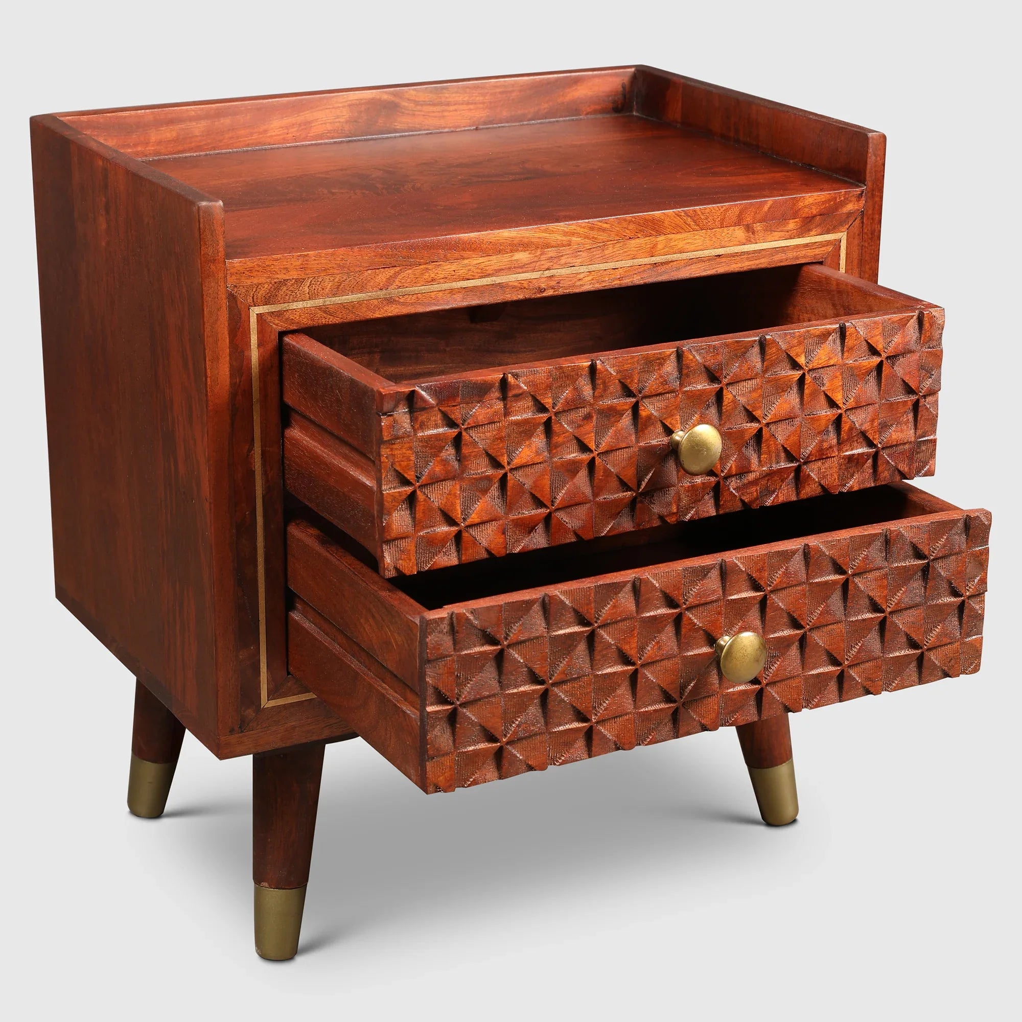 Phoolkari Night Stand in Honey Colour - HomeTown