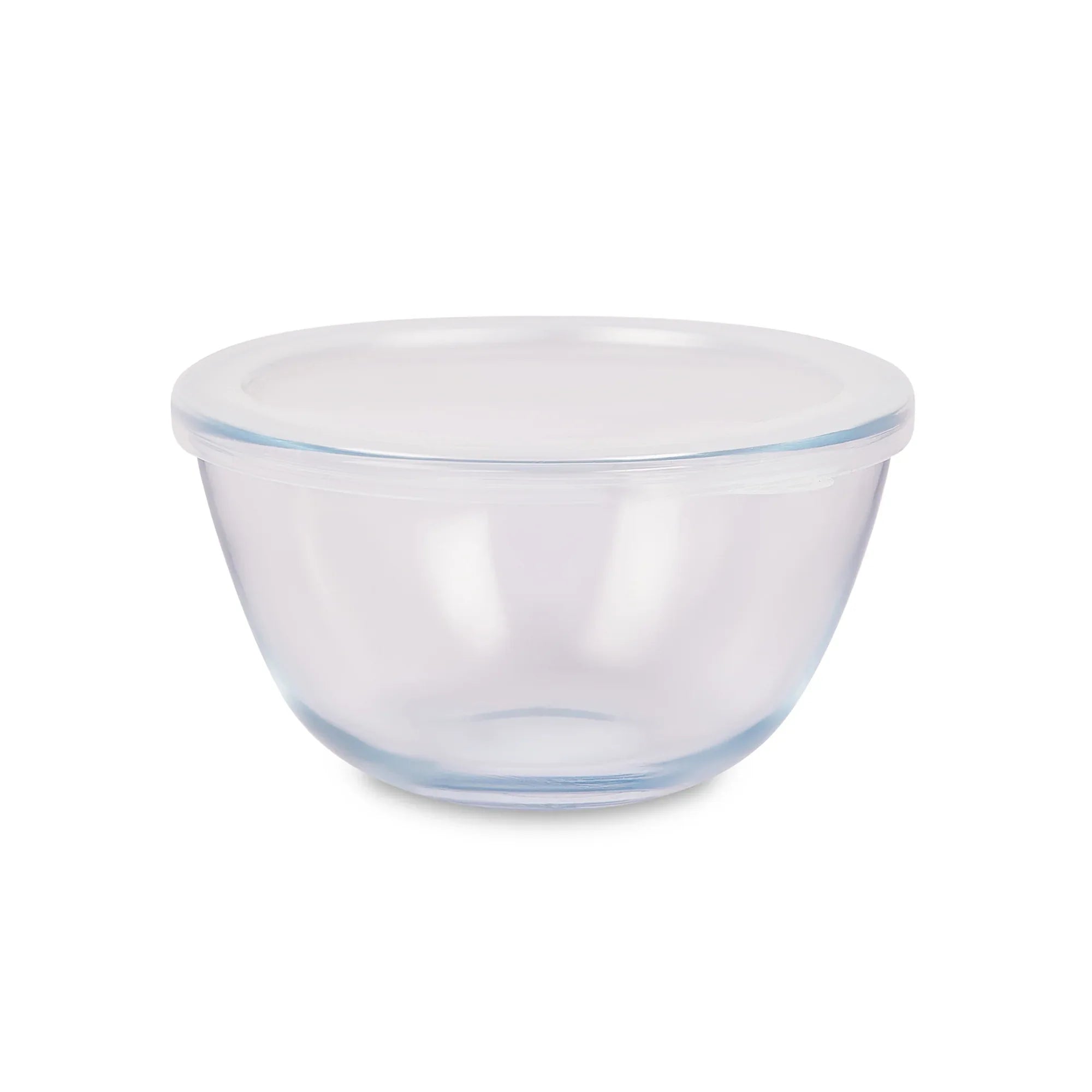 Fiesta Borosilicate Glass Mixing Bowl with Lid Set of 3 in Clear Colour - HomeTown