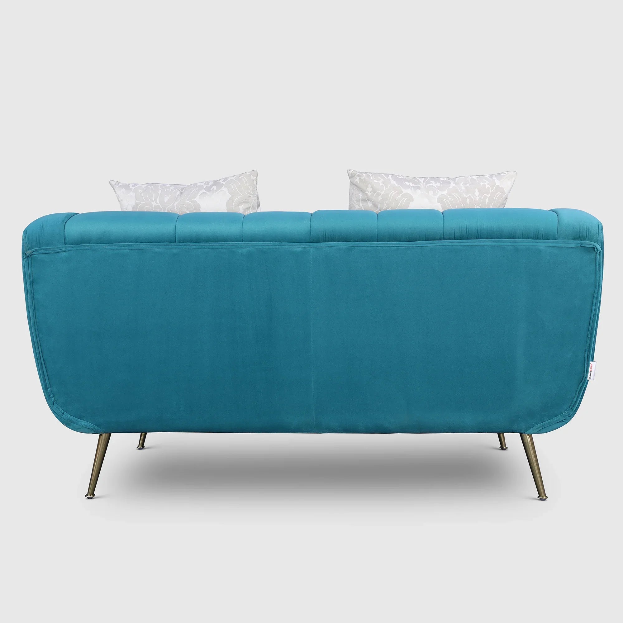 Catalina Velvet Two Seater Sofa in Teal Colour - HomeTown