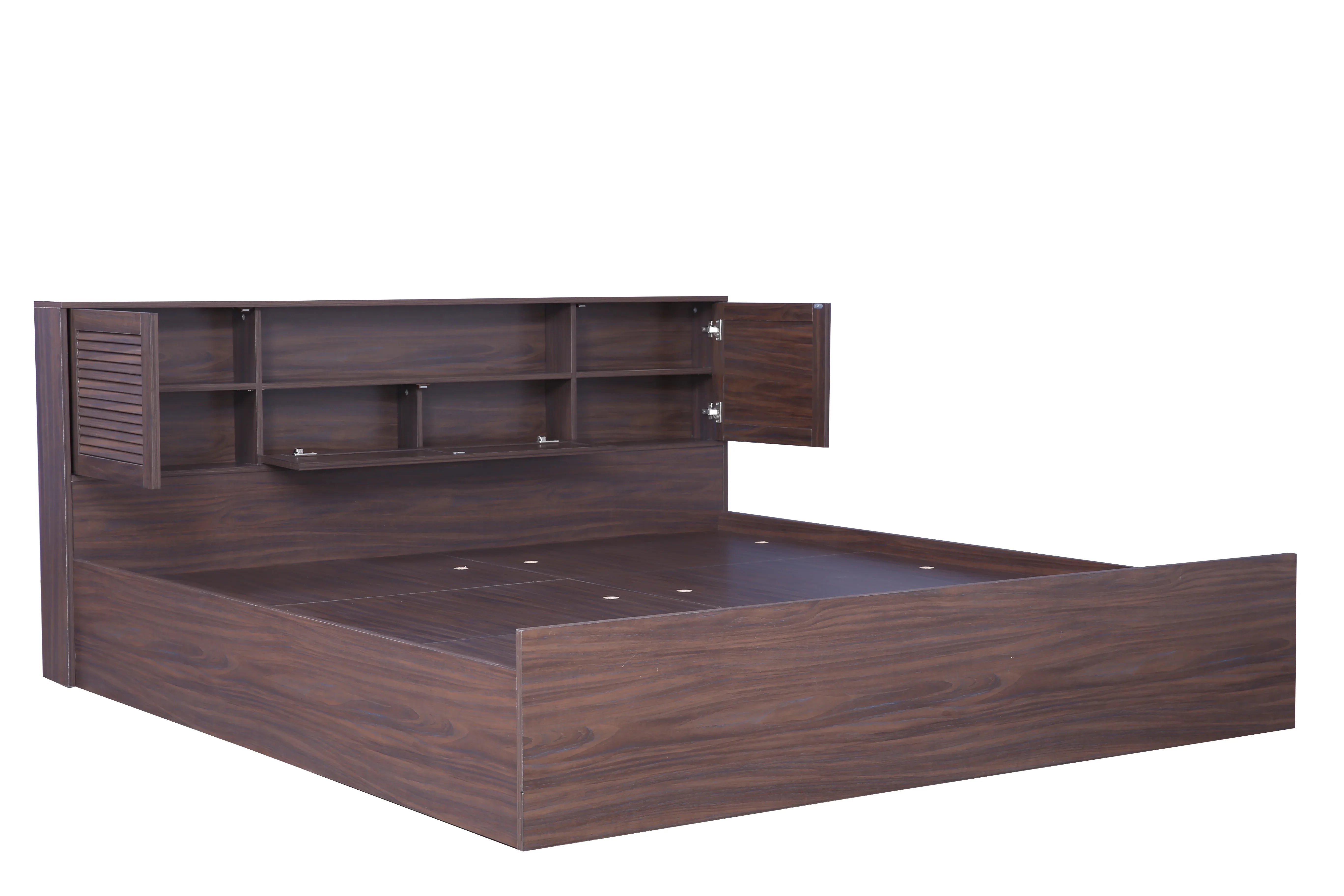 Bolton Queen bed with Box storage in Walnut Colour - HomeTown