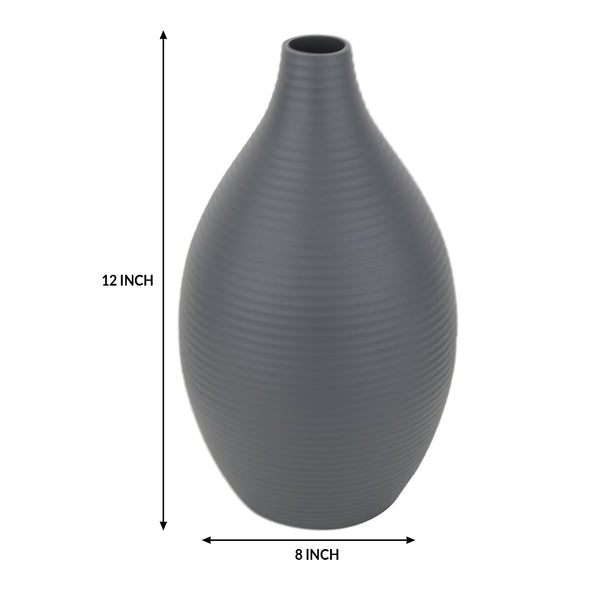 De Massion Vesera Graphite Black Enamel Vase dimensions