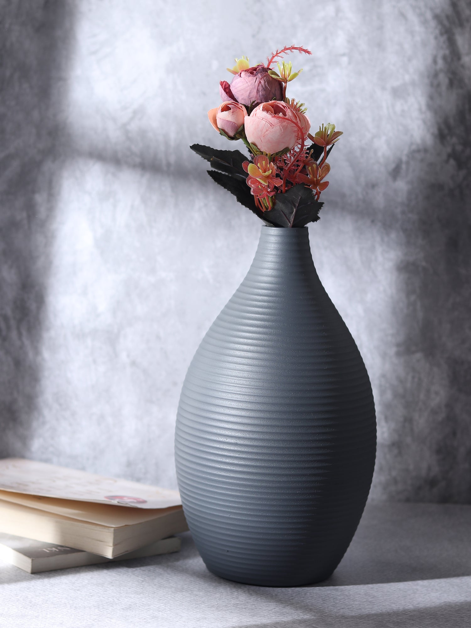 Vesera Graphite Black Enamel Vase