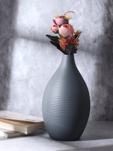 De Massion Vesera Graphite Black Enamel Vase