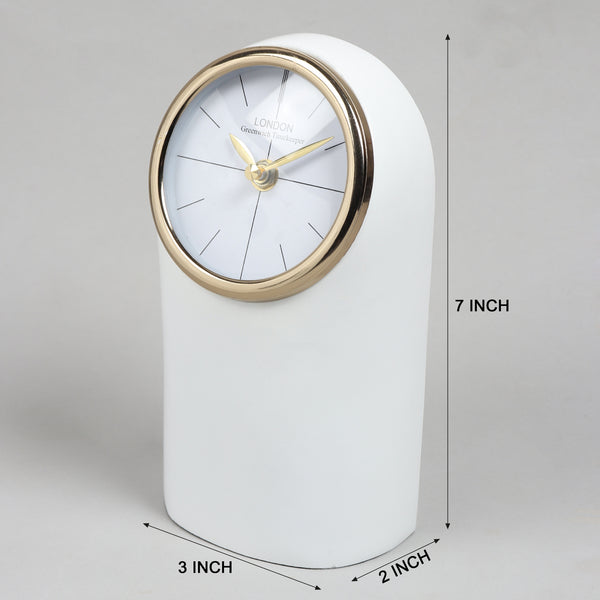 De Massion Temporal Table Clock in White dimensions