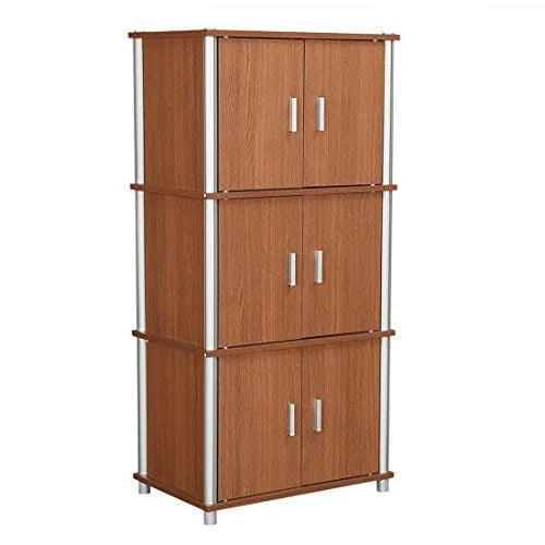 Jacob Engineered Wood 3 Tier Multipurpose Cabinet in Oak Colour - HomeTown