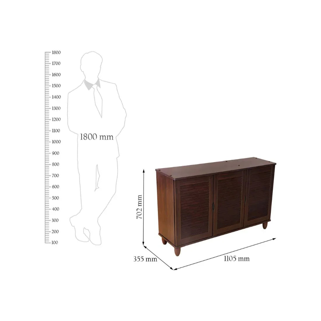 Cyra Engineered Wood Shoe Rack in Wenge Colour - HomeTown