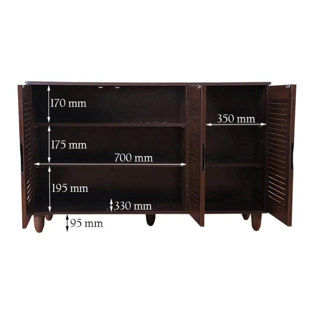 Cyra Engineered Wood Shoe Rack in Wenge Colour - HomeTown