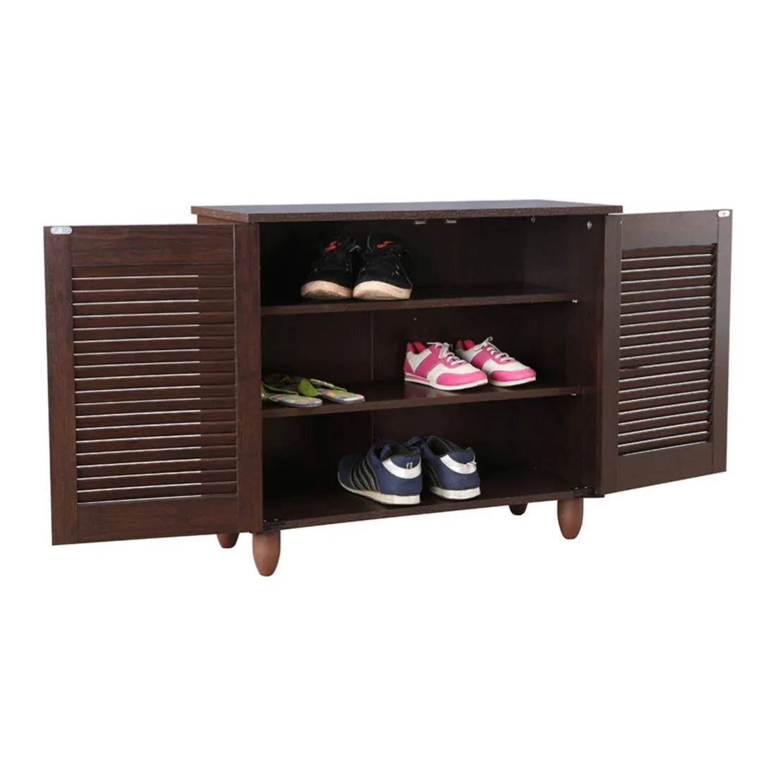 Kaira Engineered Wood Shoe Rack in Wenge Colour - HomeTown