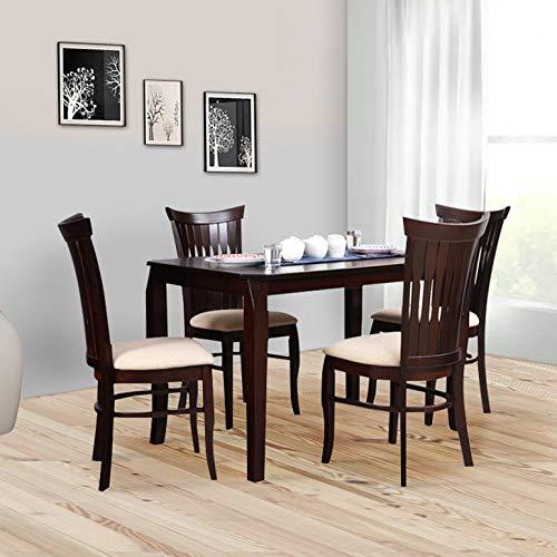Cardiff Solidwood 4 Seater Dining Set in Expresso Colour - HomeTown