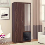 Molly Two Door Wardrobe with Mirror in Walnut Finish - HomeTown