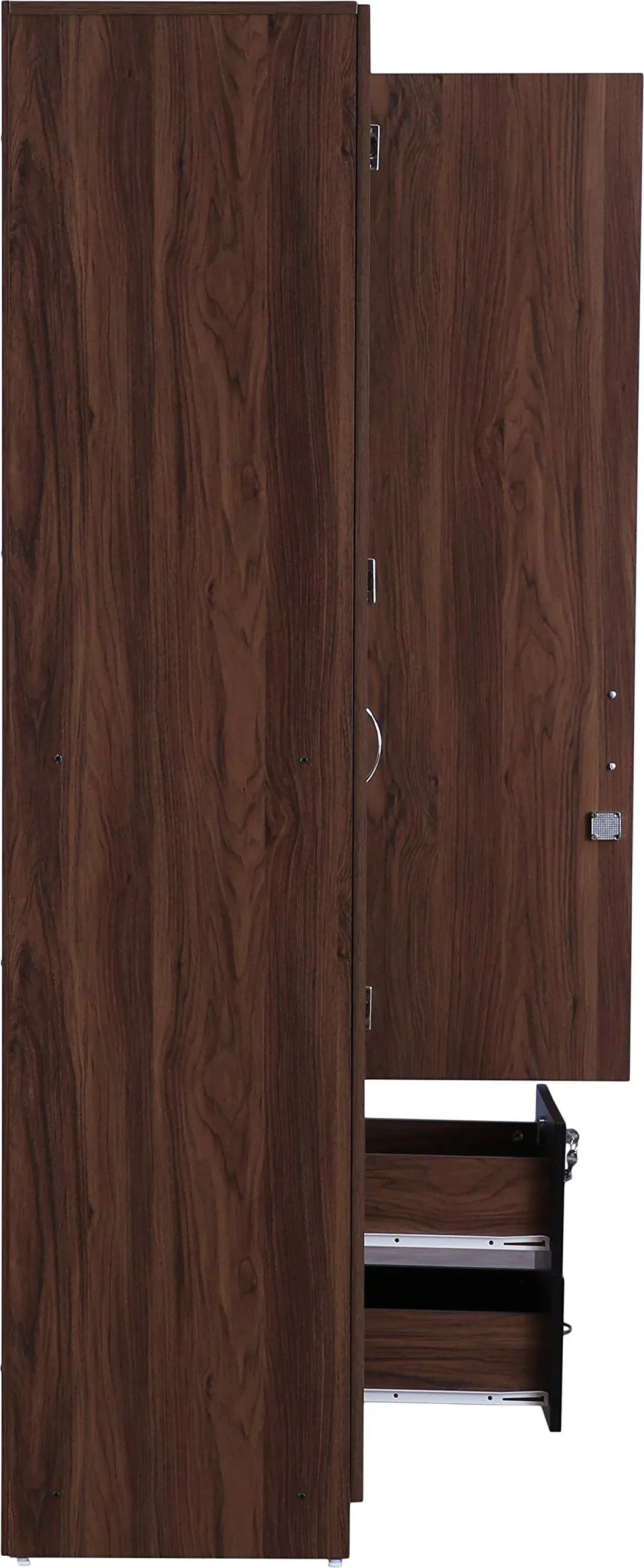 Molly Two Door Wardrobe with Mirror in Walnut Finish - HomeTown
