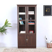 Camilla Engineered Wood Book Shelf with Door in Walnut Colour - HomeTown
