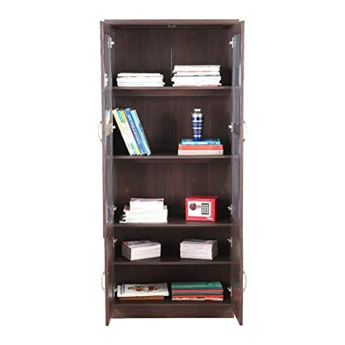 Camilla Engineered Wood Book Shelf with Door in Walnut Colour - HomeTown