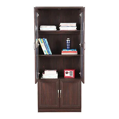 Camilla Engineered Wood Book Shelf with Door in Walnut Colour - HomeTown