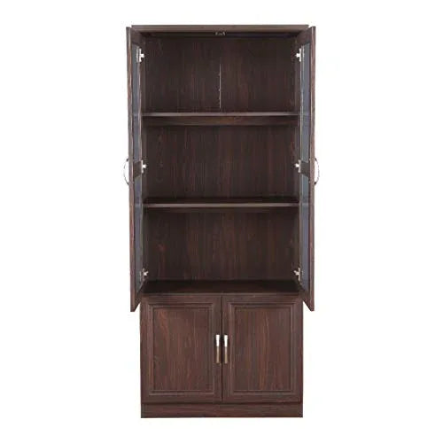 Camilla Engineered Wood Book Shelf with Door in Walnut Colour dimensions