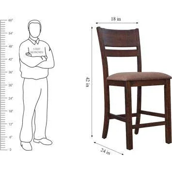 Hopton Solid Wood Dining High Chair Set Of Two in Walnut Finish - HomeTown