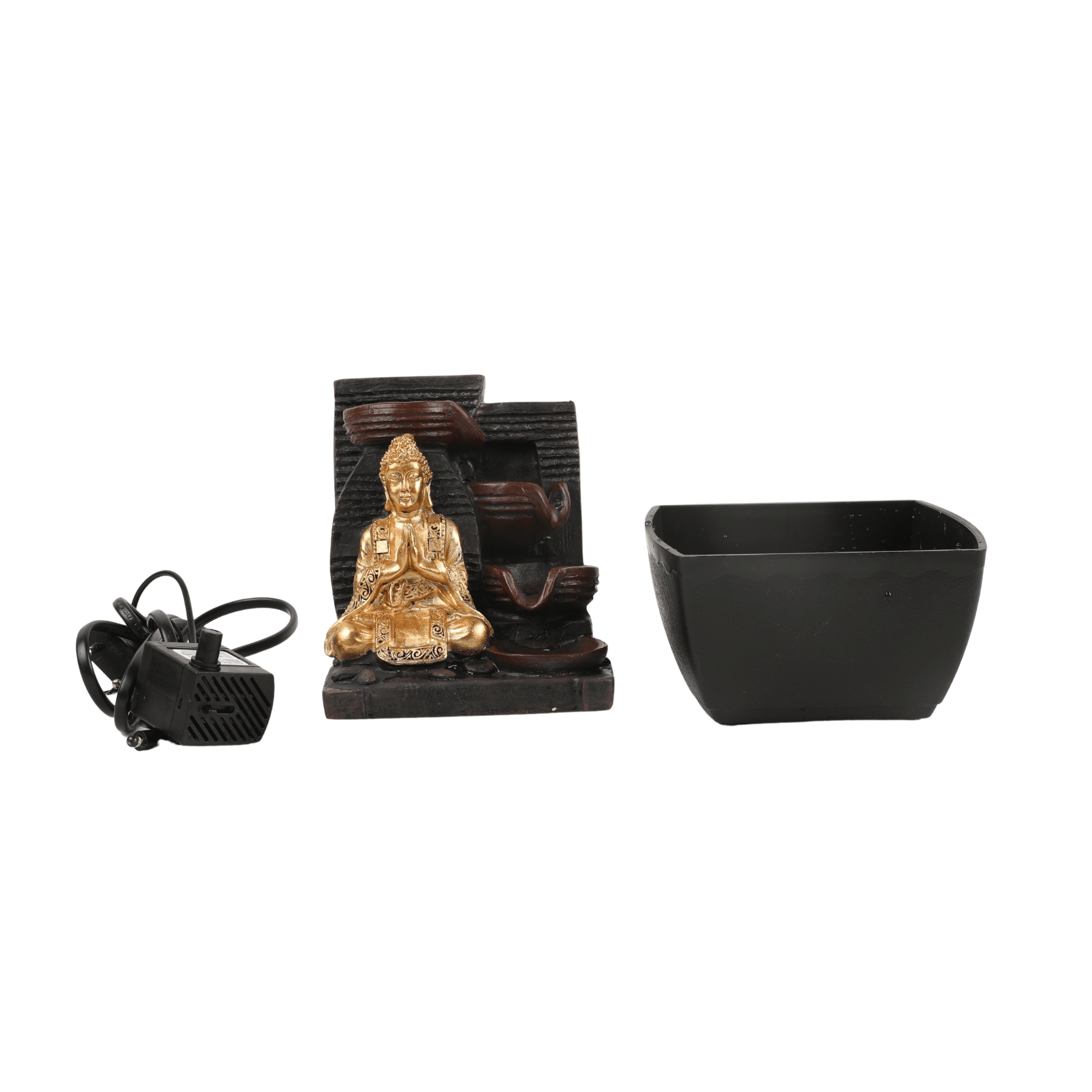 Impression Polyresin Buddha 3 Drop Fountain in Gold Colour