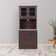 Murano Marble Finish Top Crockery Cabinet in Wenge Colour - HomeTown