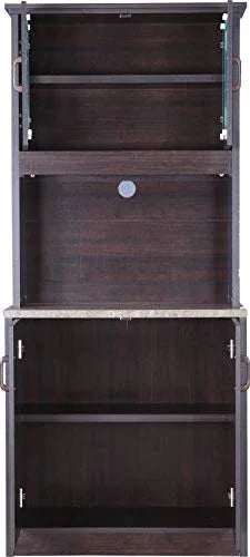 Murano Marble Finish Top Crockery Cabinet in Wenge Colour - HomeTown