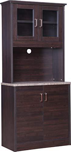 Murano Marble Finish Top Crockery Cabinet in Wenge Colour - HomeTown