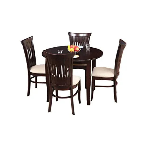 Cardiff Solidwood 4 Seater Round Dining Set in Expresso Colour - HomeTown