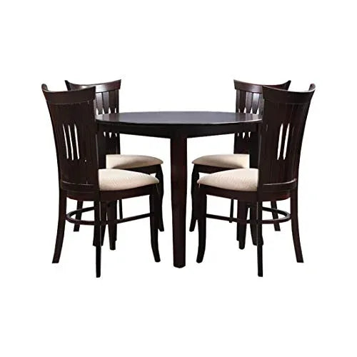 Cardiff Solidwood 4 Seater Round Dining Set in Expresso Colour - HomeTown