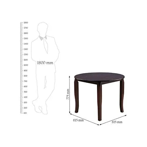 Cardiff Solidwood 4 Seater Round  Dining Set in Expresso Colour dimensions
