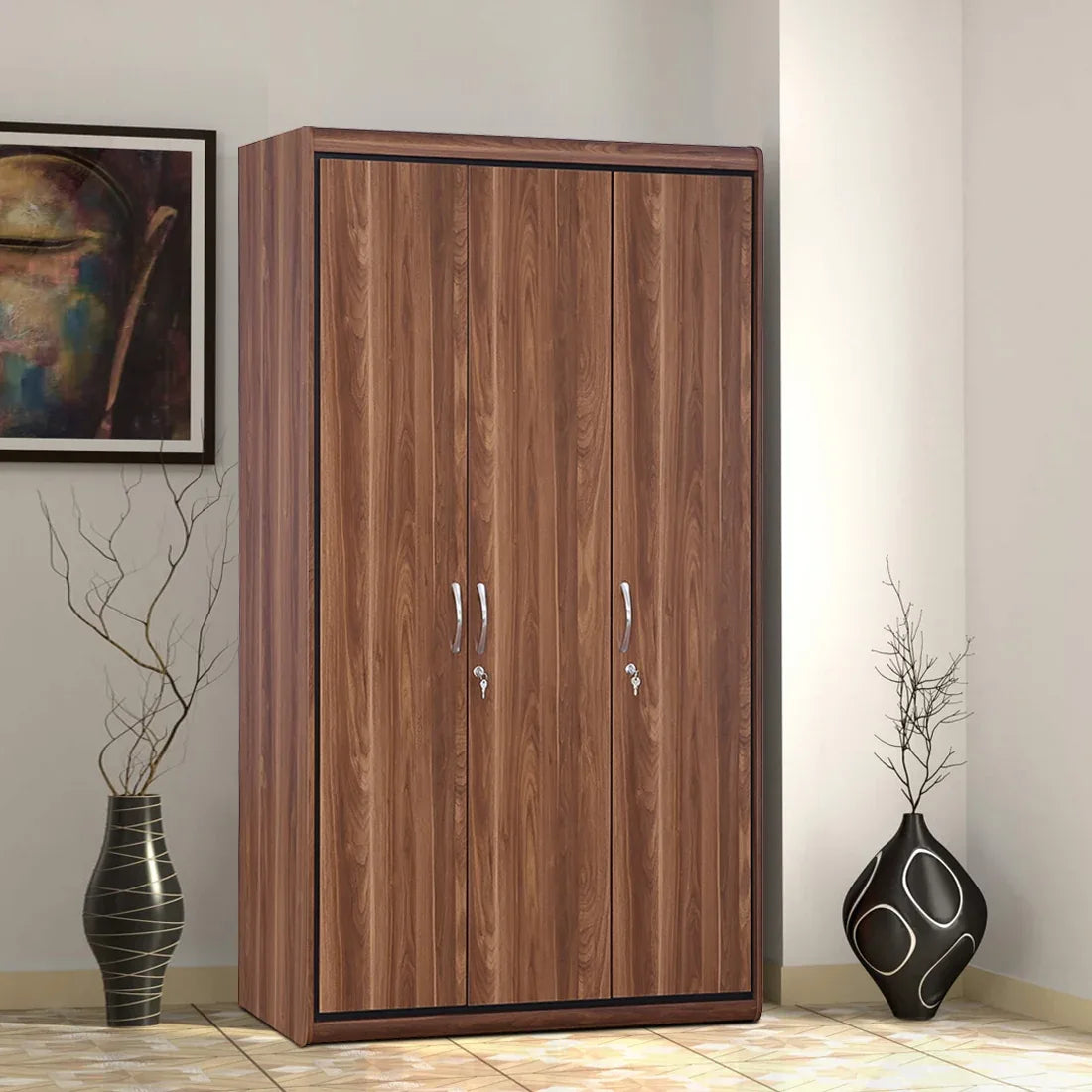 Archer Three door Wardrobe in Walnut Colour - HomeTown