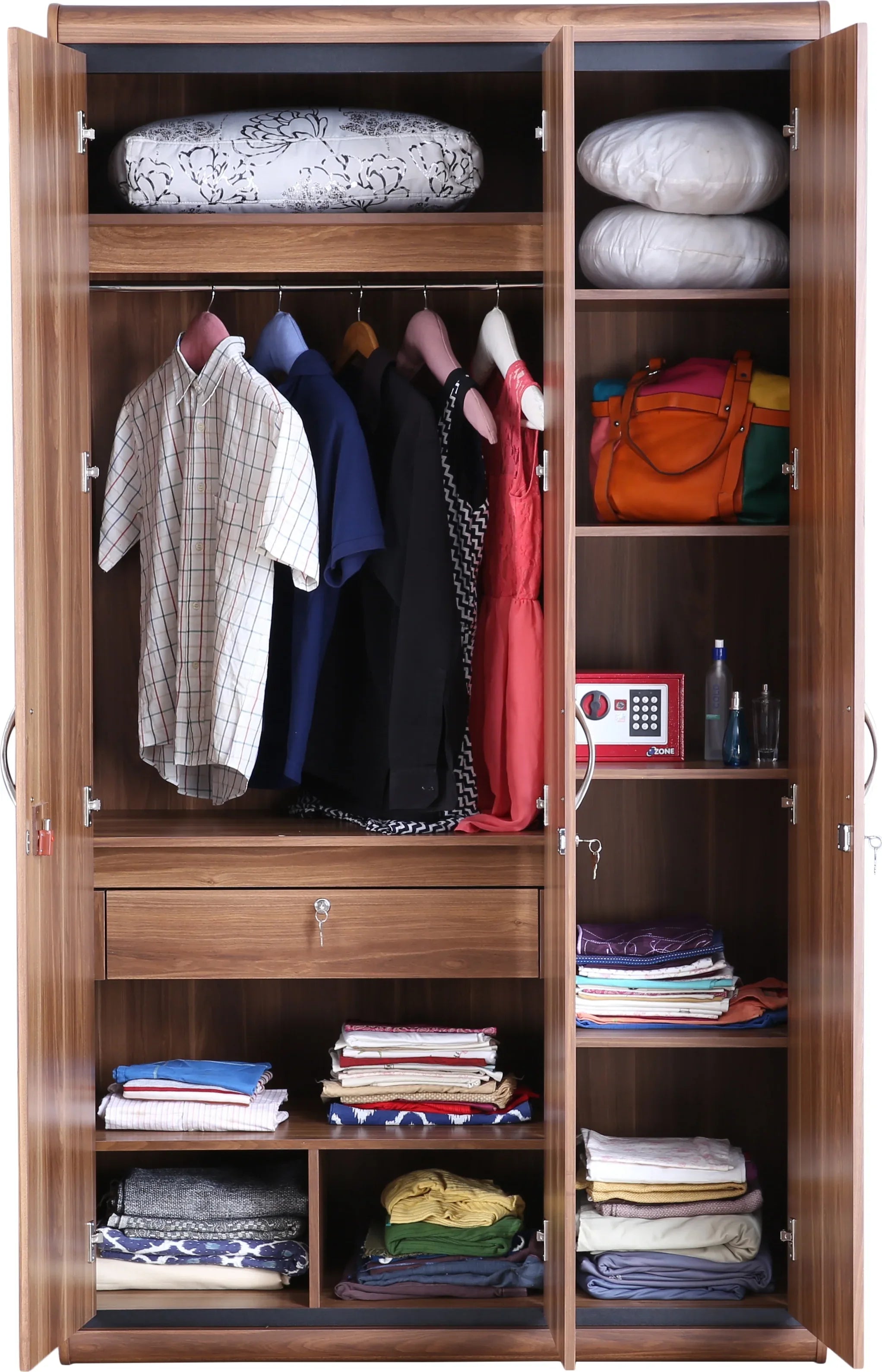 Archer Three door Wardrobe in Walnut Colour - HomeTown