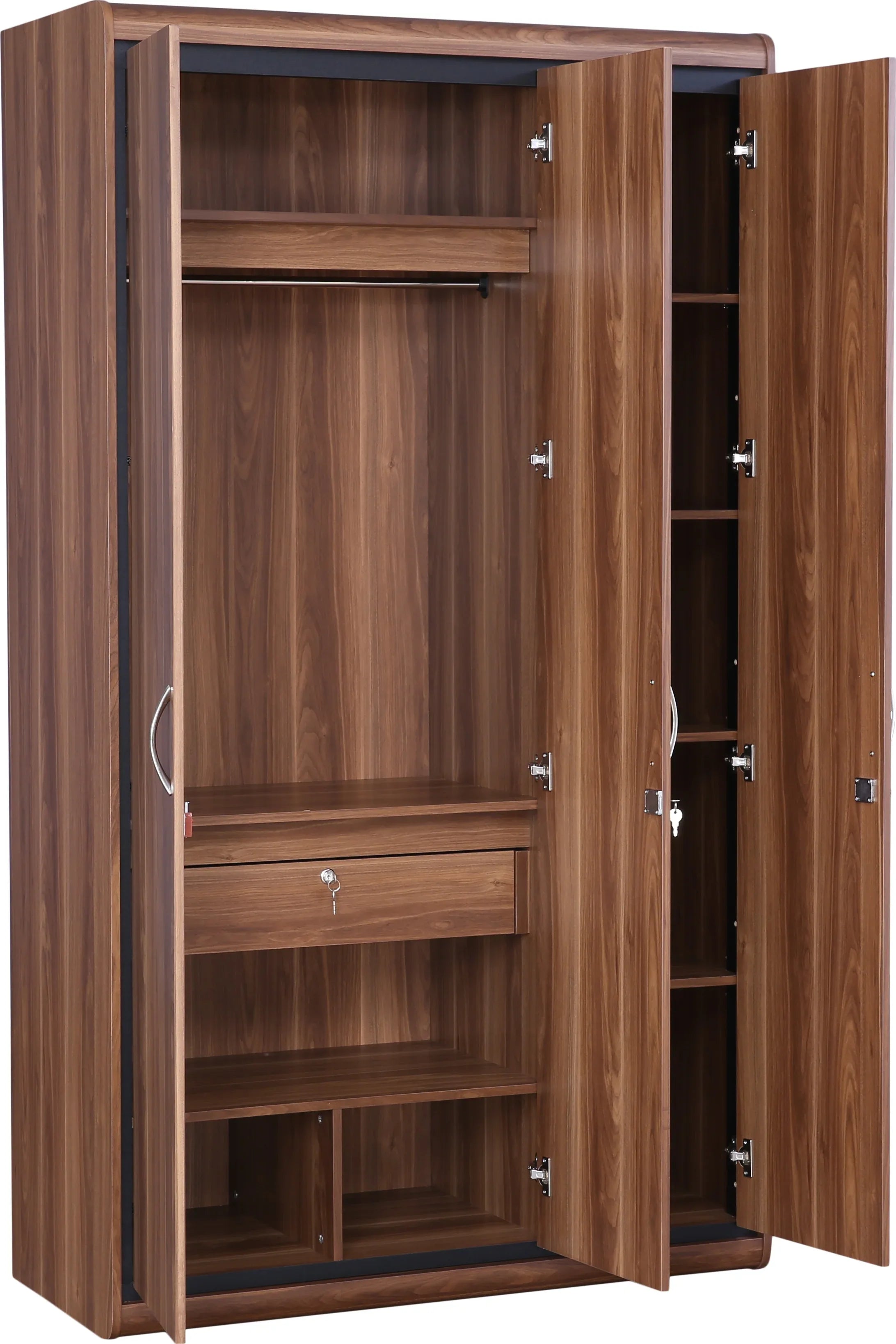 Archer Three door Wardrobe in Walnut Colour - HomeTown