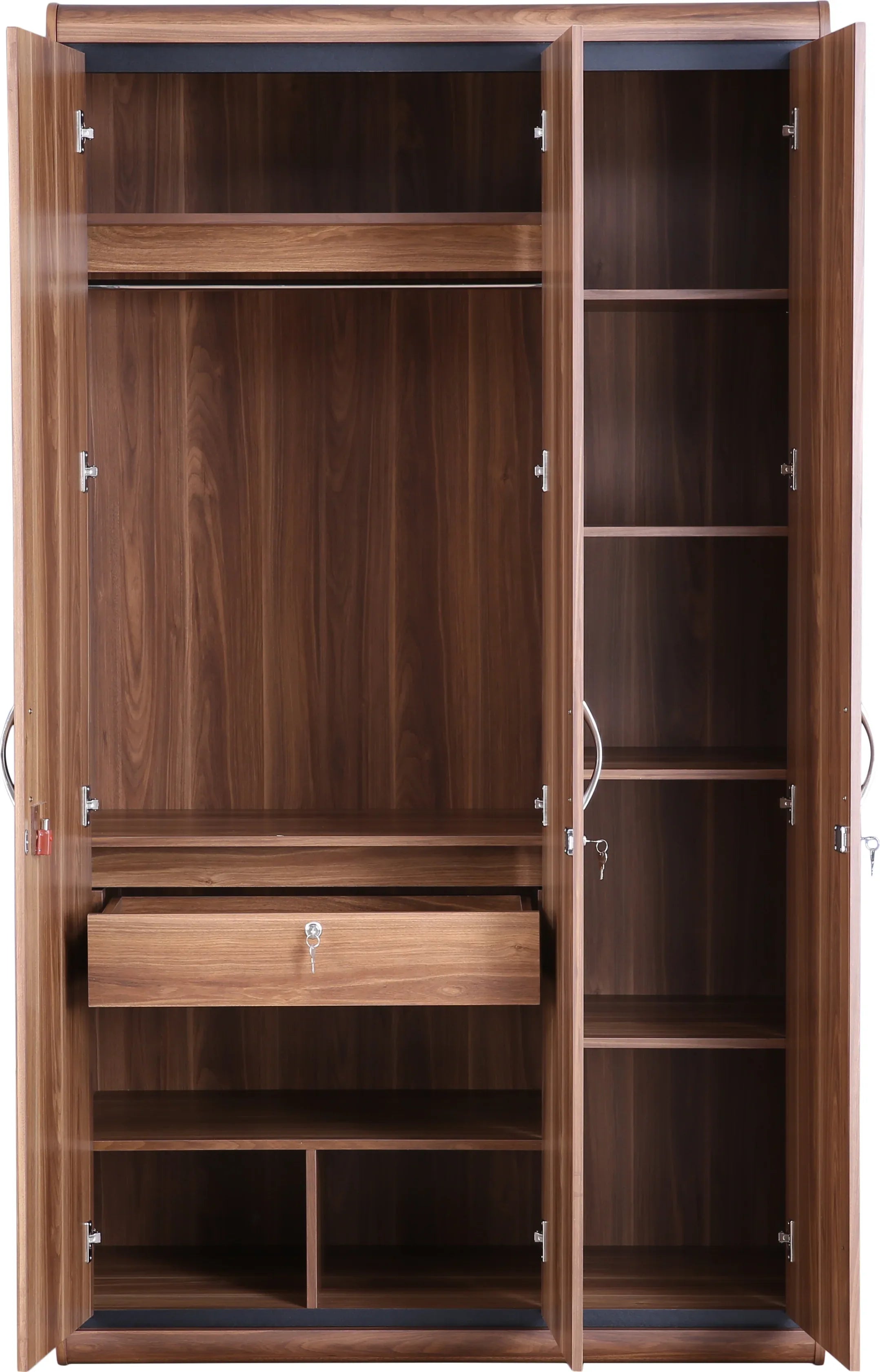 Archer Three door Wardrobe in Walnut Colour - HomeTown