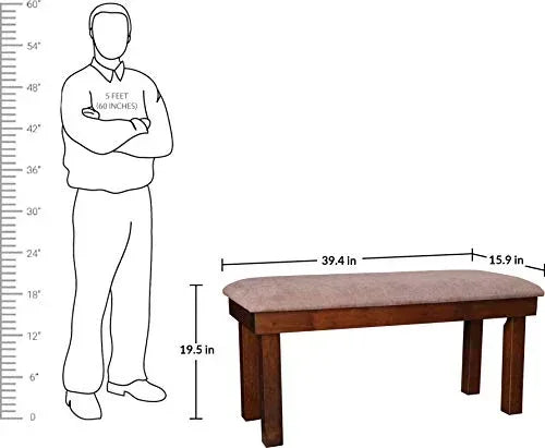 Hopton Solid Wood 4 Seater Bench dimensions