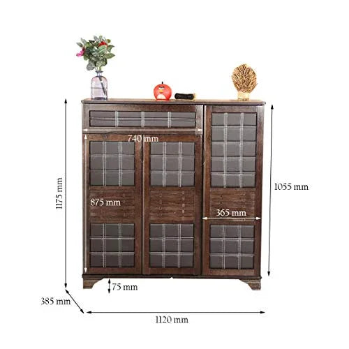 Clayton Engineered Wood Shoe Rack in Wenge Colour - HomeTown