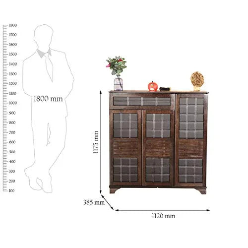 Clayton Engineered Wood Shoe Rack in Wenge Colour - HomeTown