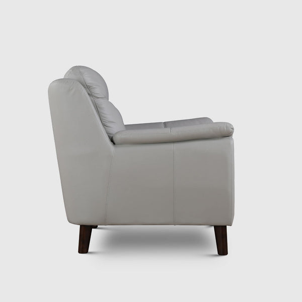 Alexa Single Seater Leather Sofa in Light Grey Colour dimensions