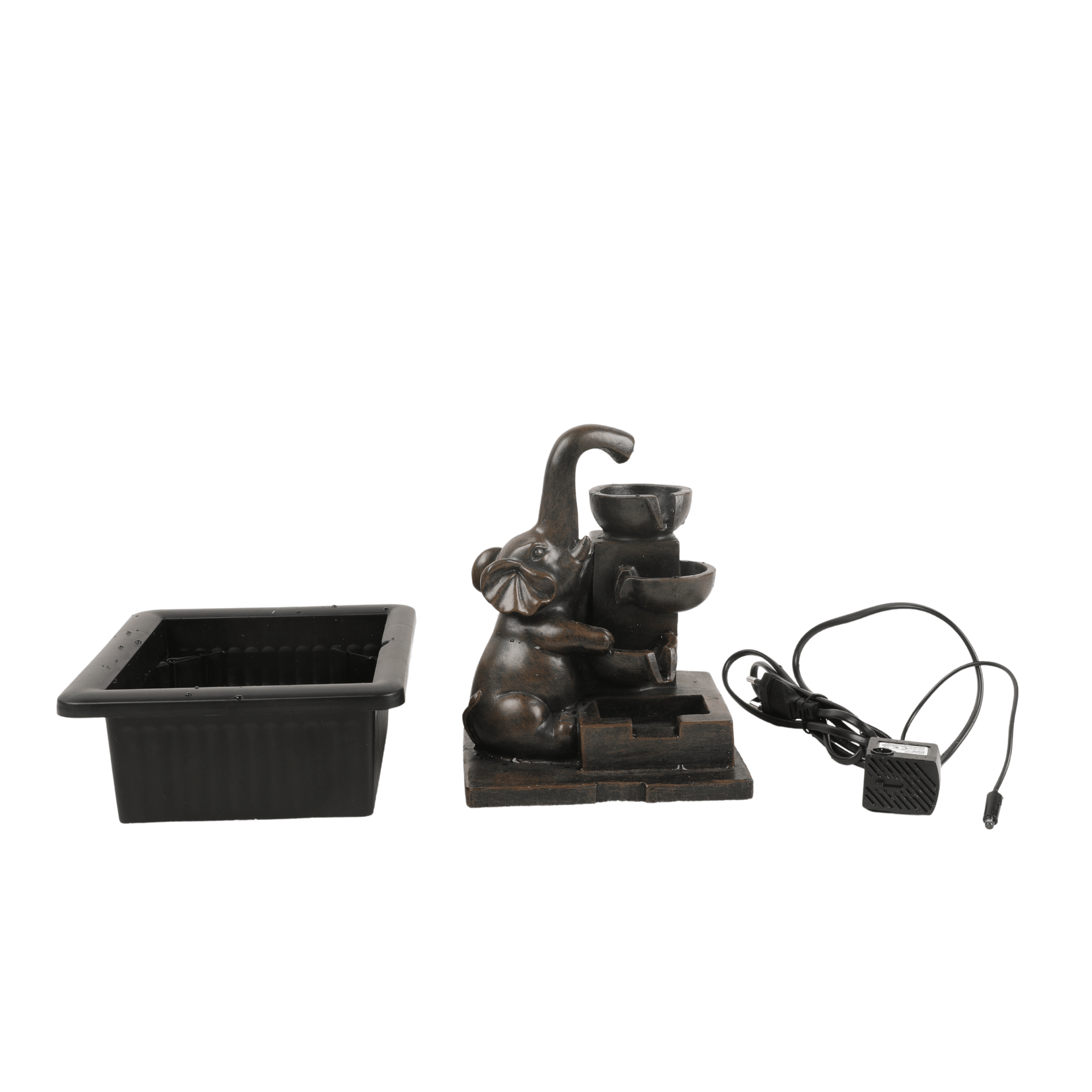 Impression Polyresin Elephant Water Fountain 21x17x25 Cm in Brown Colour