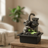 Impression Polyresin Elephant Water Fountain in Brown Colour