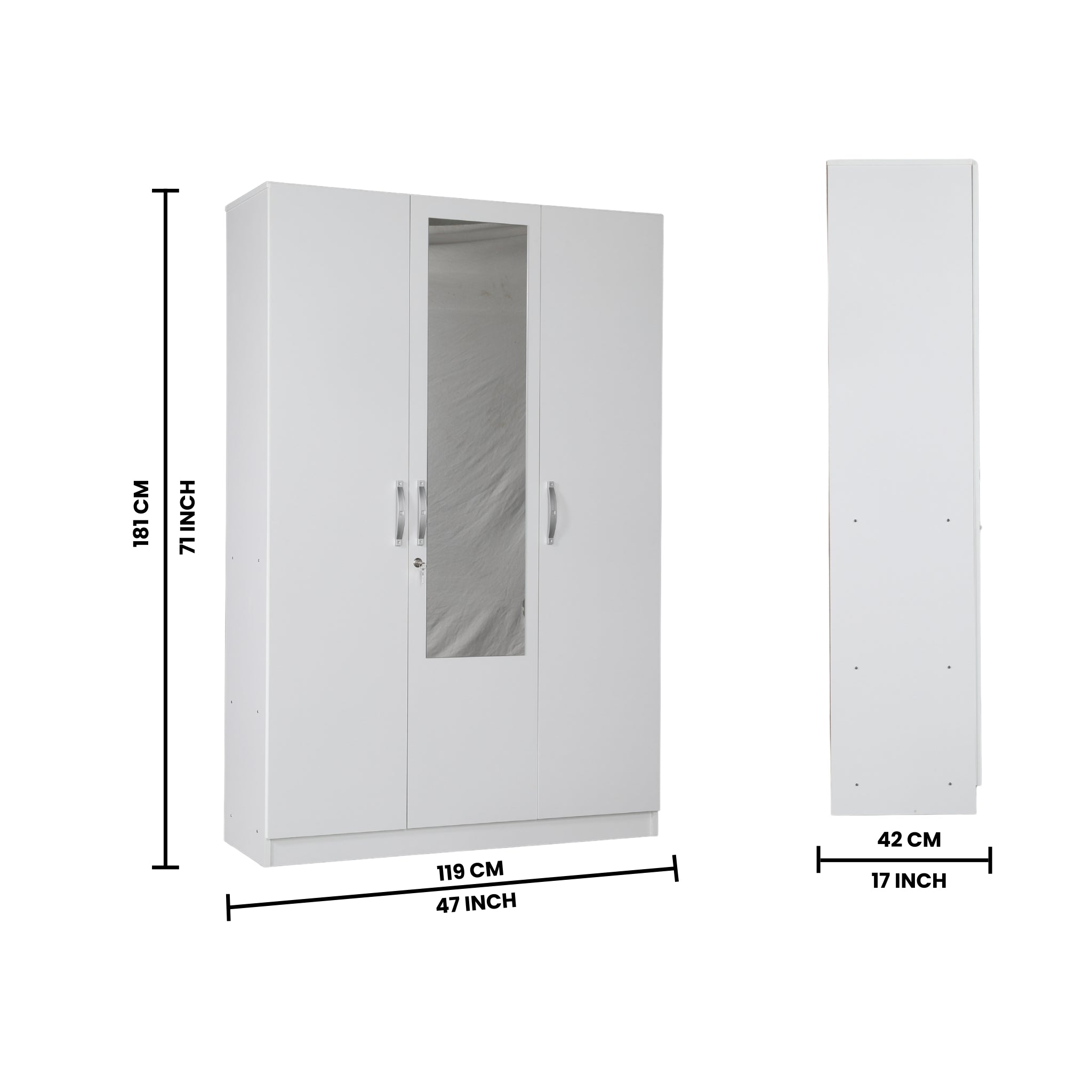 ALLEN PLUS 3 DOOR WARDROBE WHITE