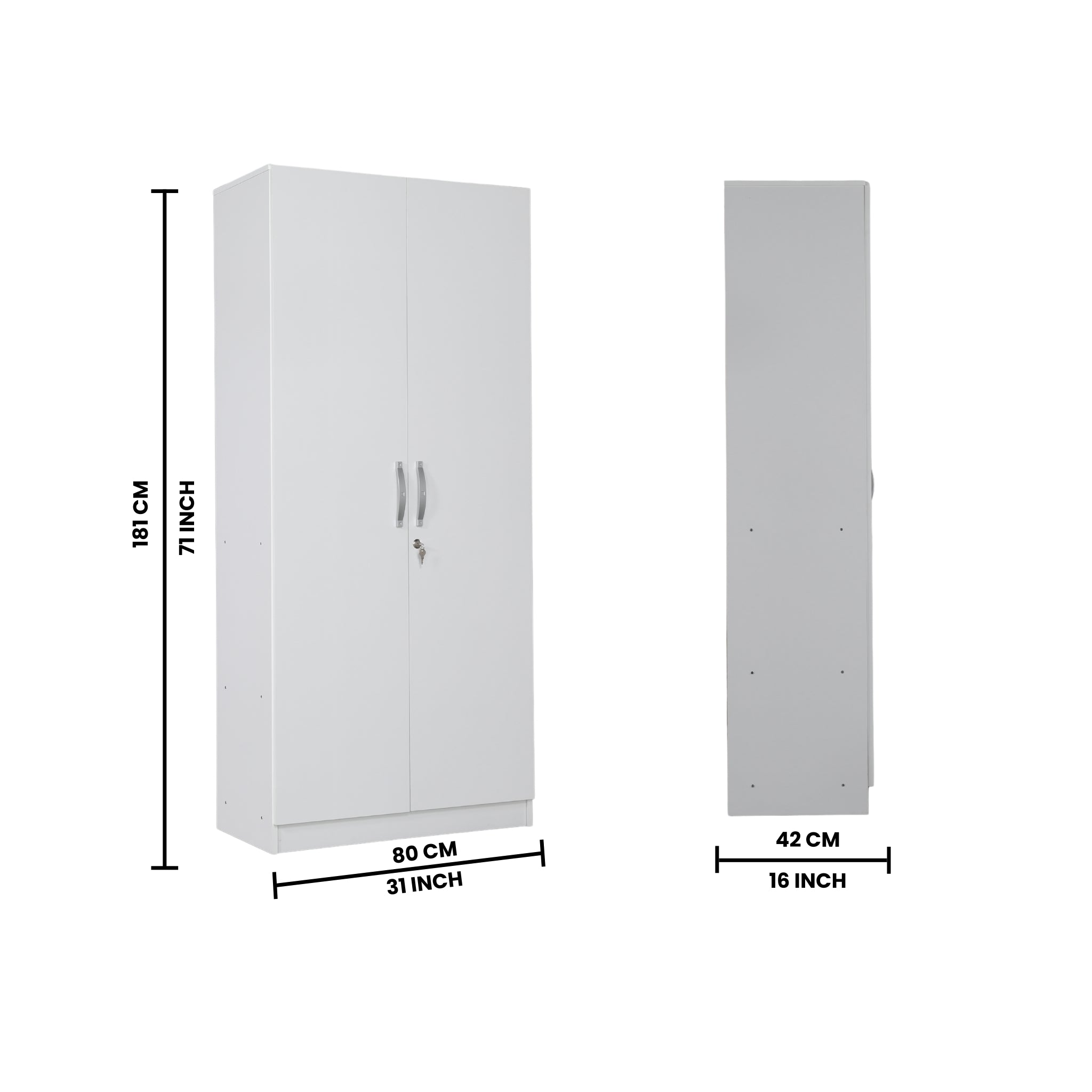 WILLY PLUS 2 DOOR WARDROBE WHITE