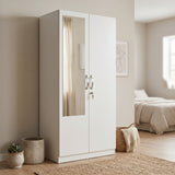 Allen Plus 2 Door Wardrobe with Mirror White