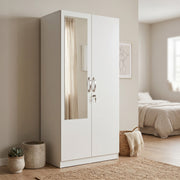 ALLEN PLUS 2 DOOR WARDROBE WITH MIRROR WHITE