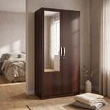 Allen Plus 2 Door Wardrobe with Mirror Walnut